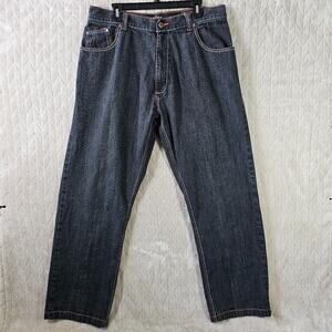 VTG Y2K Ubug Baggy Wide Leg Jeans Mens 38x32 Embroidered Gray 90s Streetwear